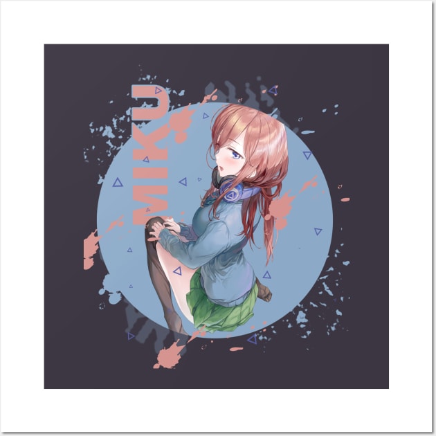 nakano miku : 5 toubun no hanayome Wall Art by EhsanStore